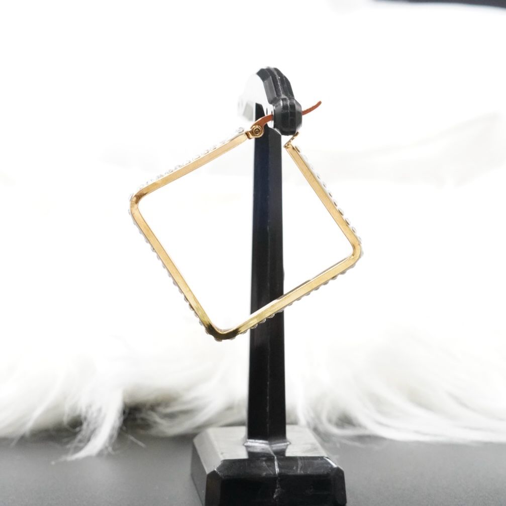 Miniatura 3 de CANDONGA ROMBO PIEDRA BLANCA-DORADO